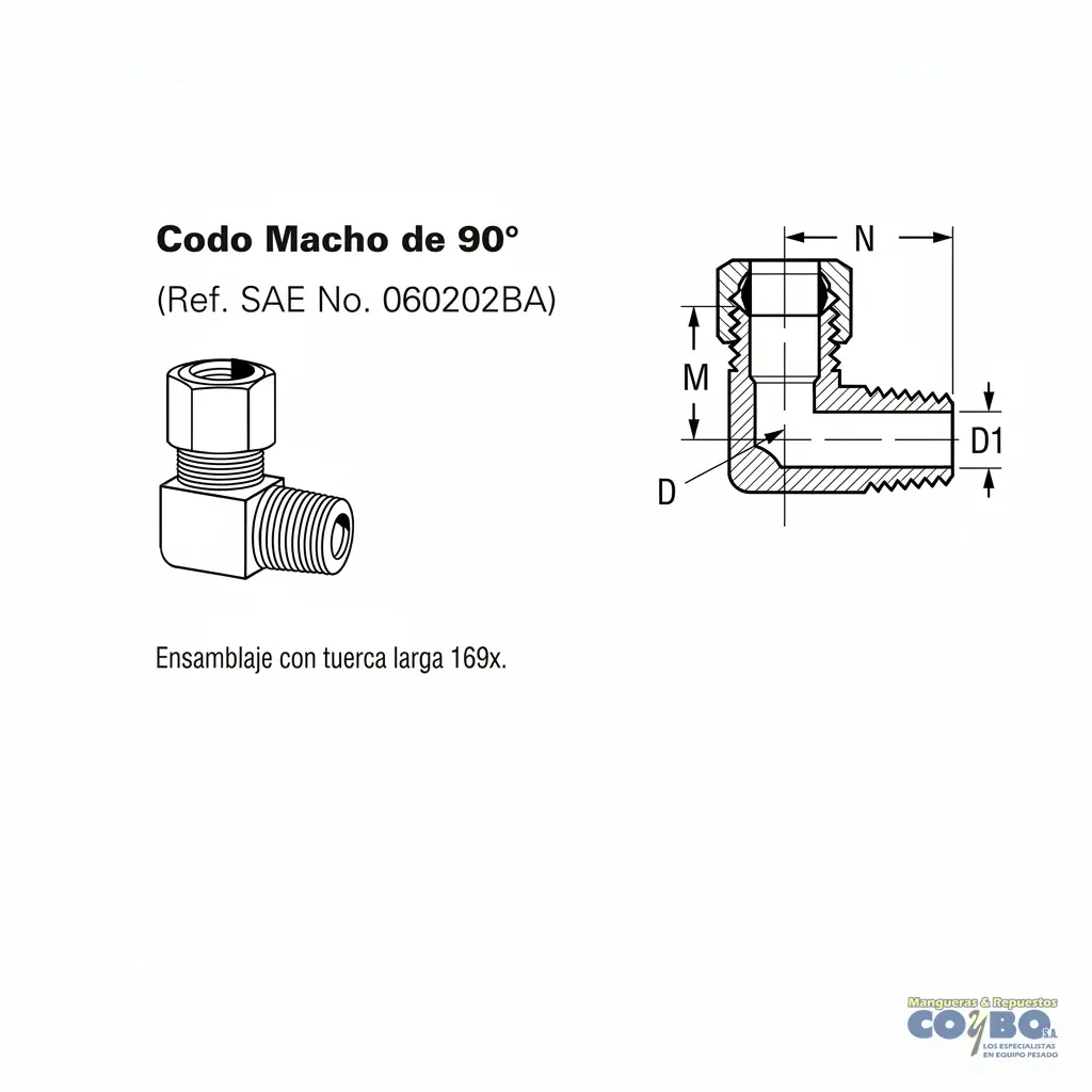 FITTING 90 MANG 3/8 M NPT 1/8 - Miniatura 2