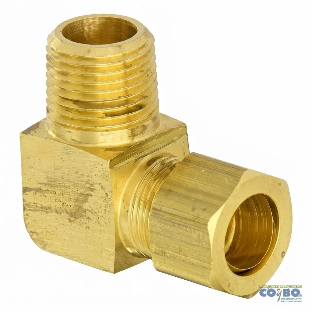 FITTING 90 MANG 3/8 M NPT 3/8 - Imagen 1