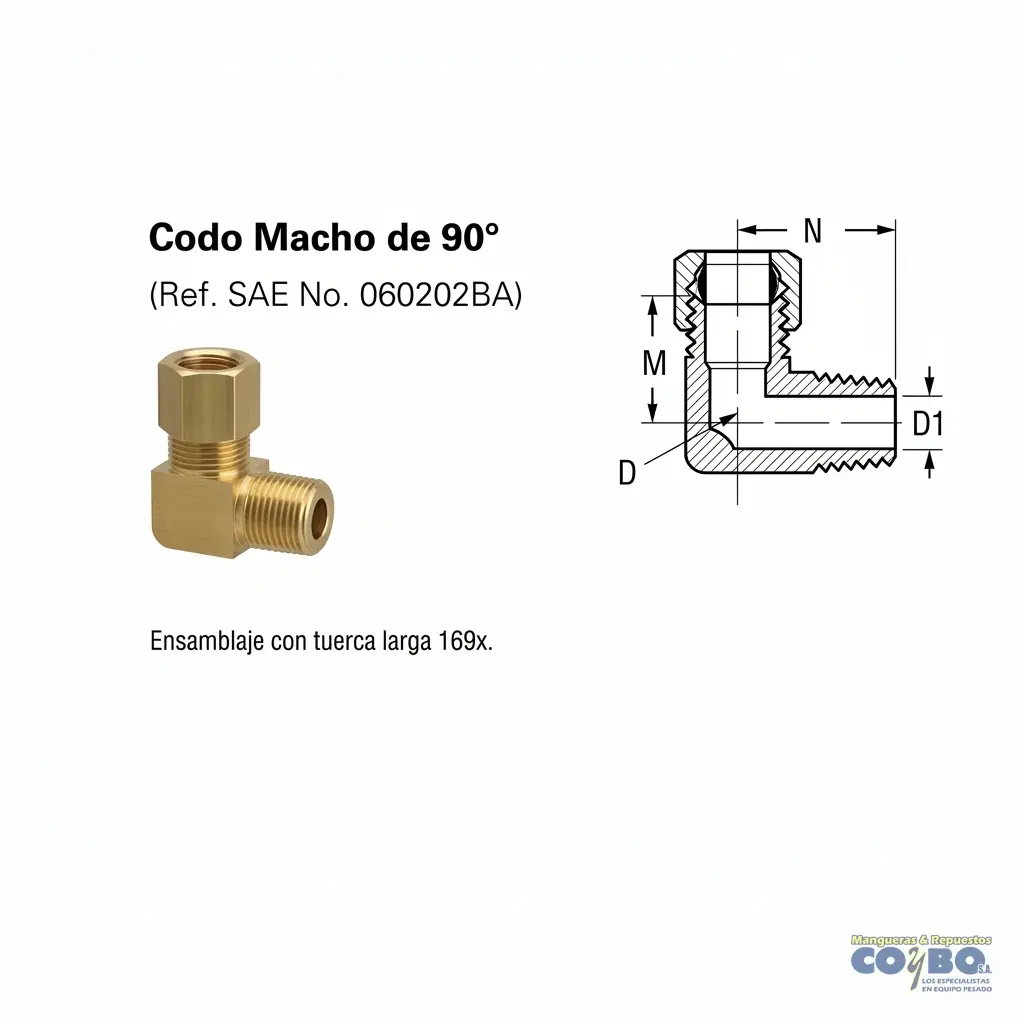 FITTING 90 MANG 3/8 M NPT 1/2 - Miniatura 2