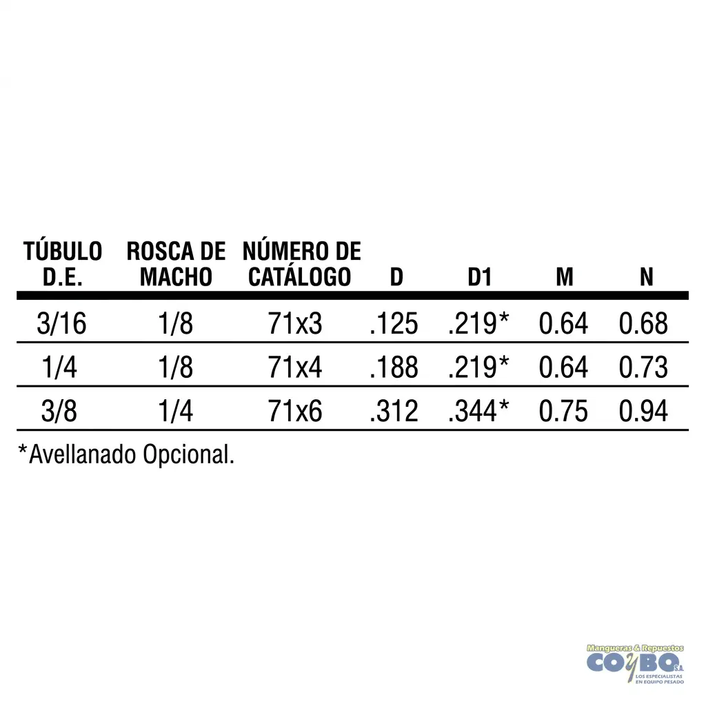 TE 1/4-1/8 TUERCA CORTA - Miniatura 3