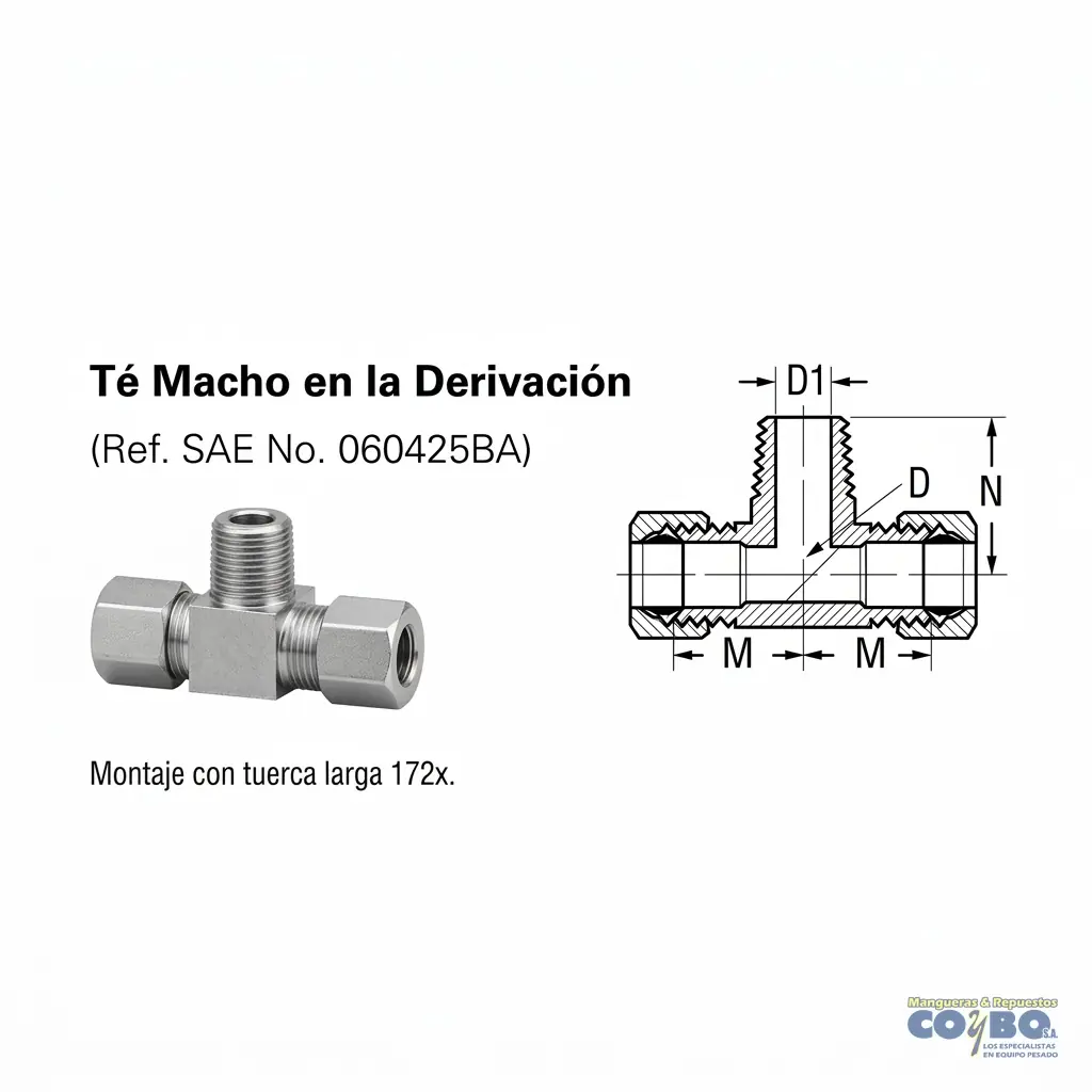 TE 1/2-3/8 TUERCA CORTA - Imagen 1