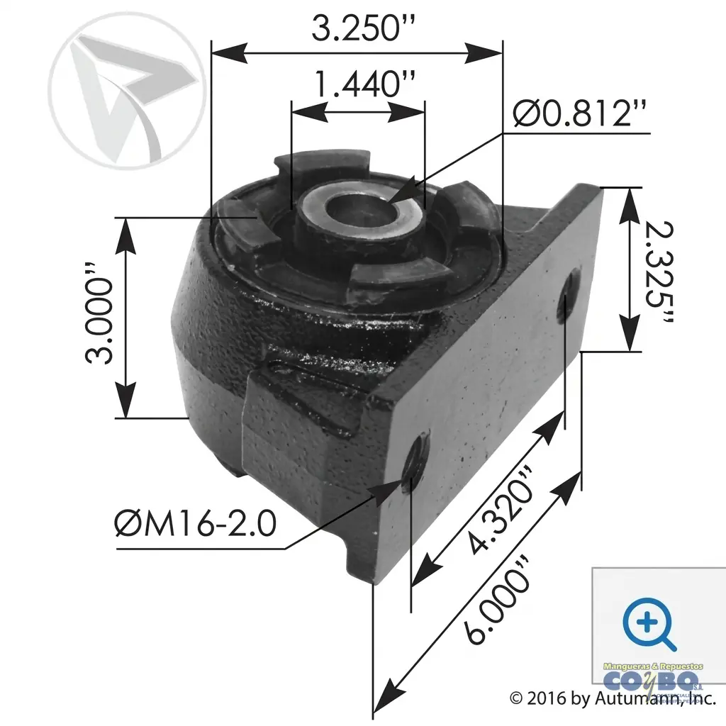 SOPORTE CABINA MACK CH VISION TOR 20MM - Imagen 1