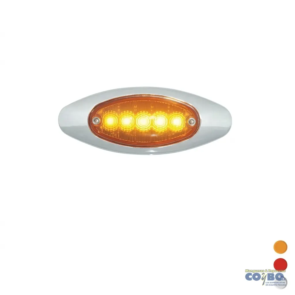 FAROL OVALADO AMARILLO 5 LED 12V - Imagen 1