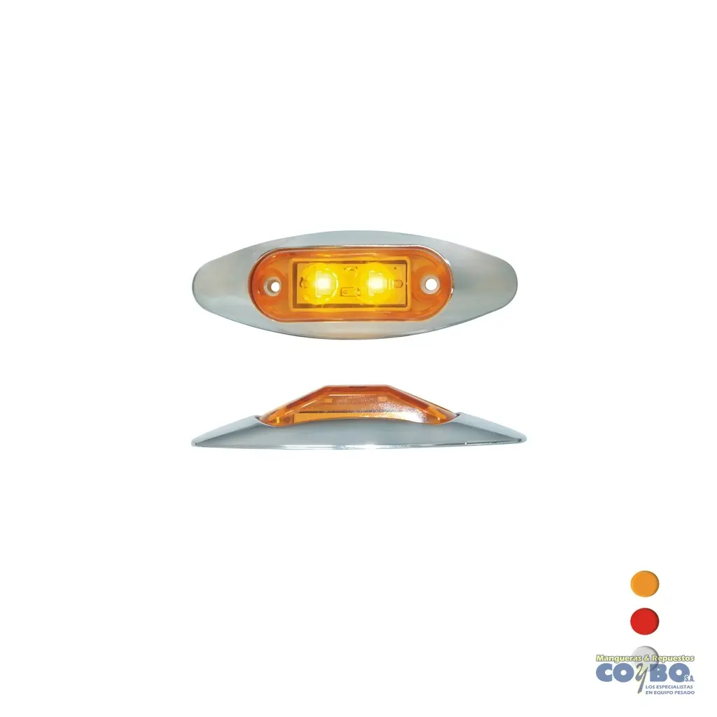 FAROL OVALADO MINI AMARILLO 2 LED MV - Imagen 1