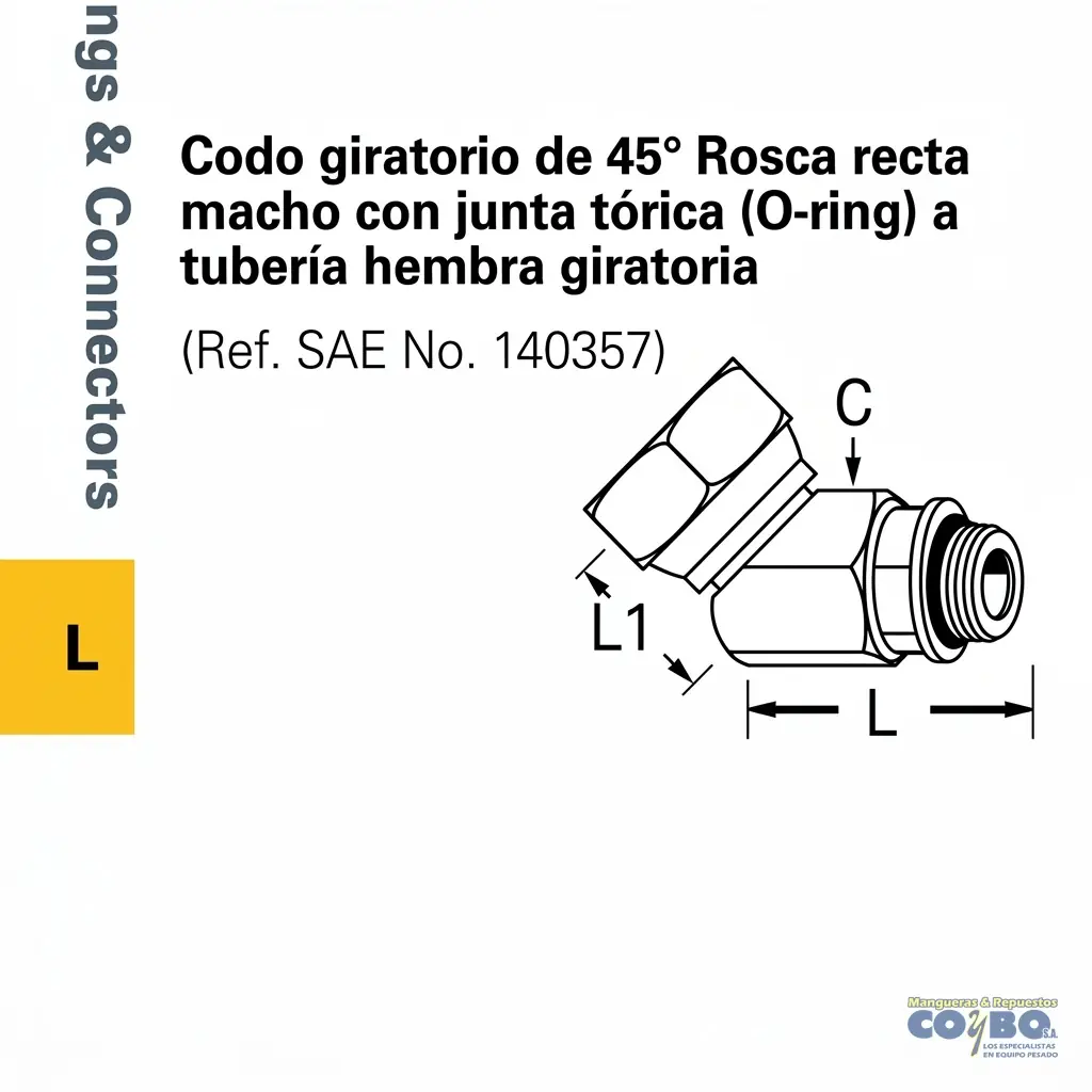 CONEC 45 H NPSM 1/2 A M ORING 1/2 - Miniatura 2