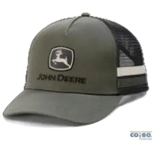 GORRA JOHN DEERE MALLA NEGRA VERDE OLIVO