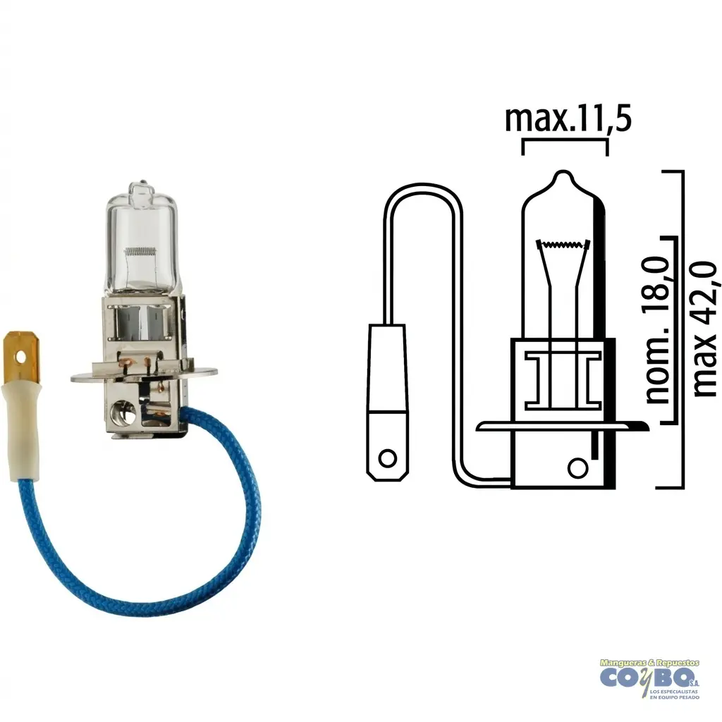 BOMBILLO 24V H3 100W HALOGENO - Imagen 1