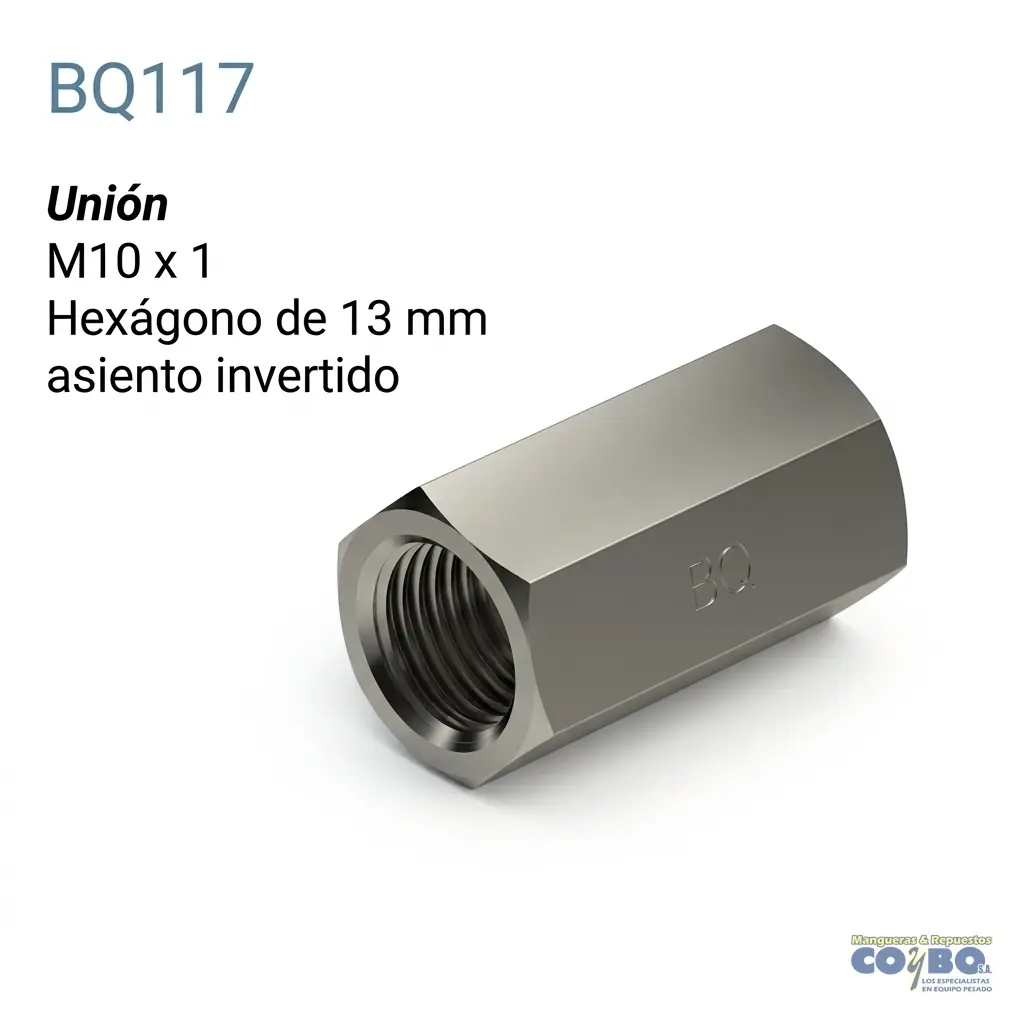 UNION INVER TUBO METRICA M10X1 - Imagen 1
