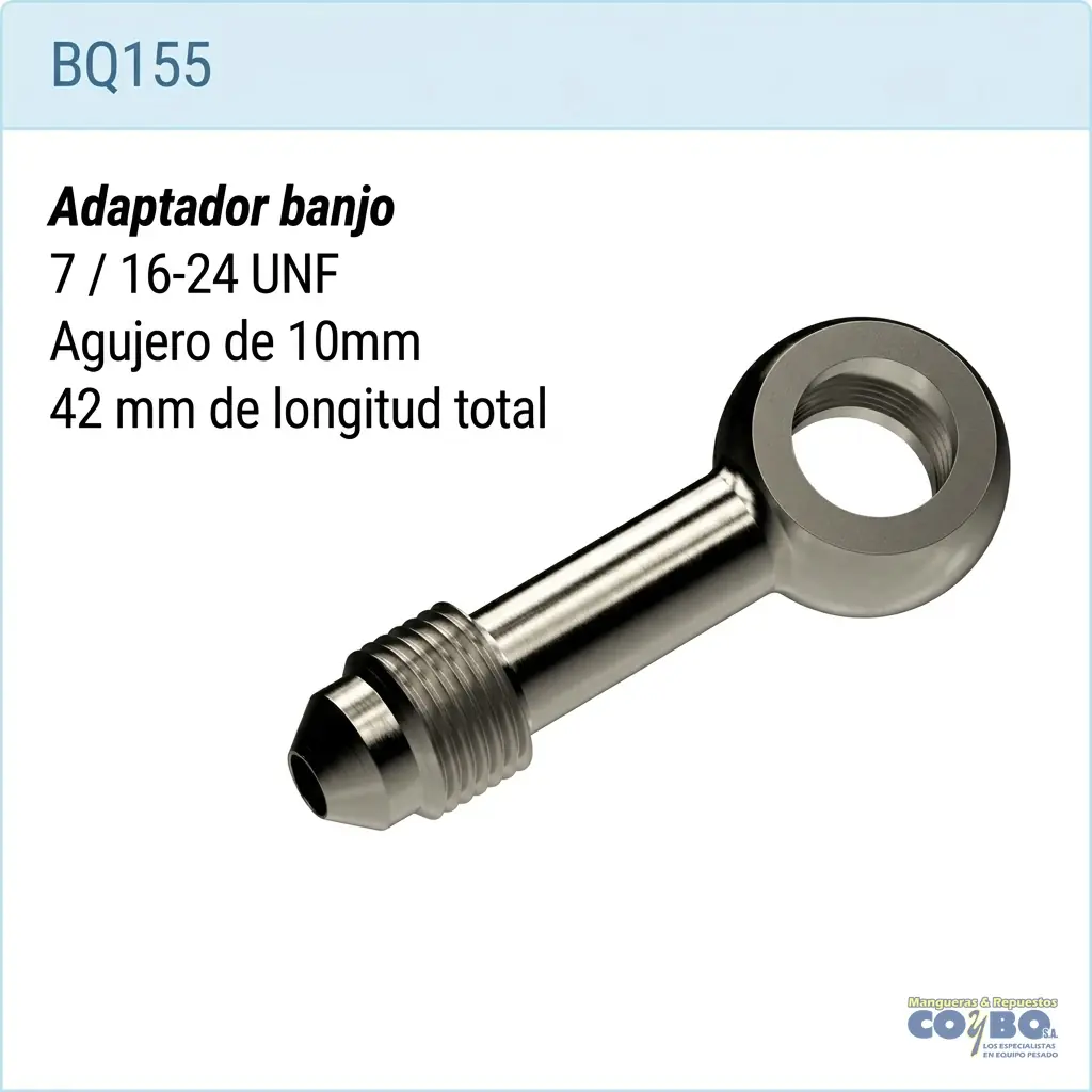 CONECTOR MACHO JIC 1/4 BANJO 10MM - Imagen 1