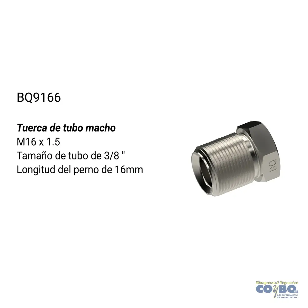 TUERCA  M16X1.5MM  3/8 - Imagen 1