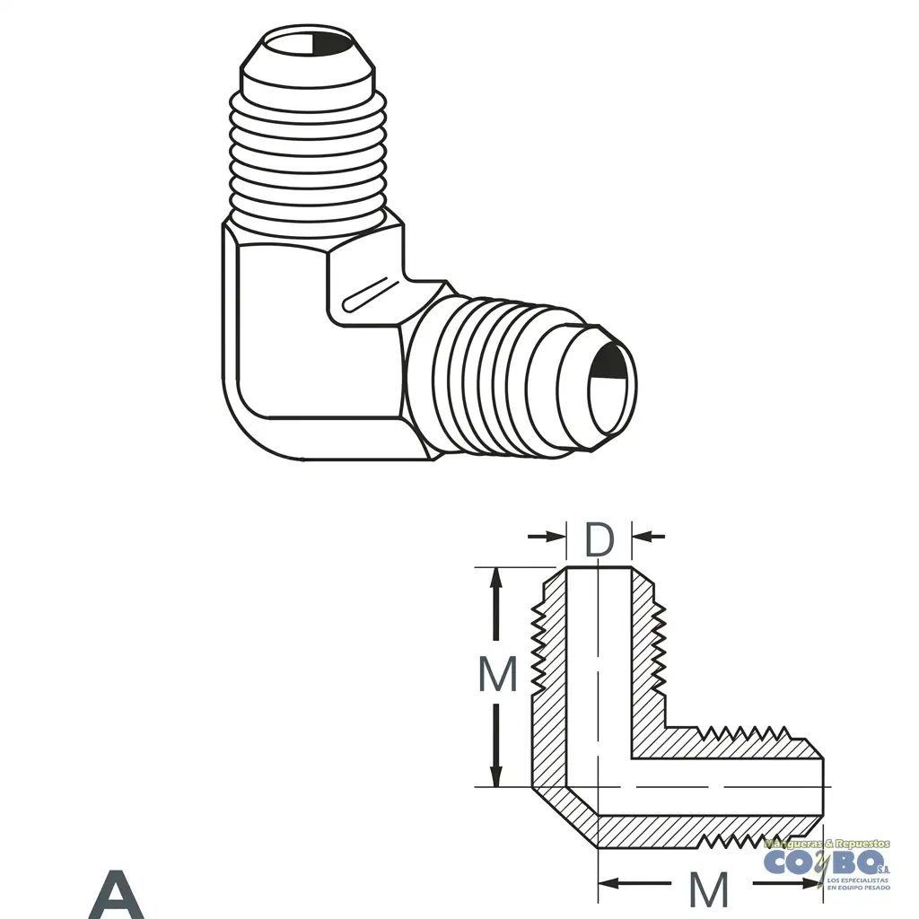 CONEC C5505 90 M JIC 5/8 A M JIC 5/8 - Miniatura 2