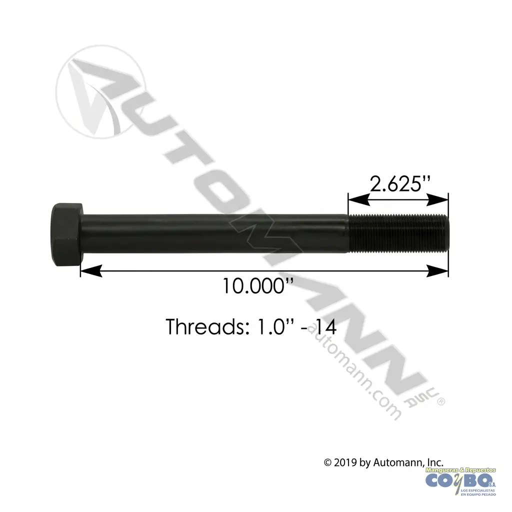 TORNILLO 1X10" HENDRICKSON RF 1-7/8 - Miniatura 2