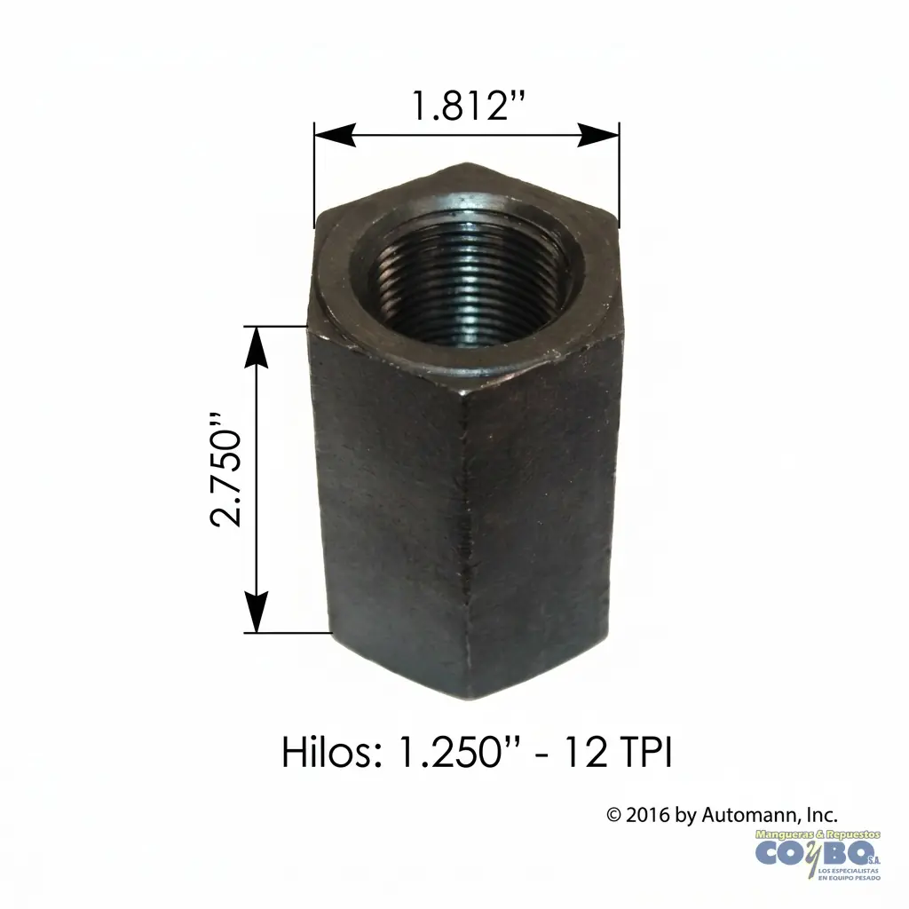 TUERCA 11/4X3" ALTA MACK GAZA RESORTE - Miniatura 2
