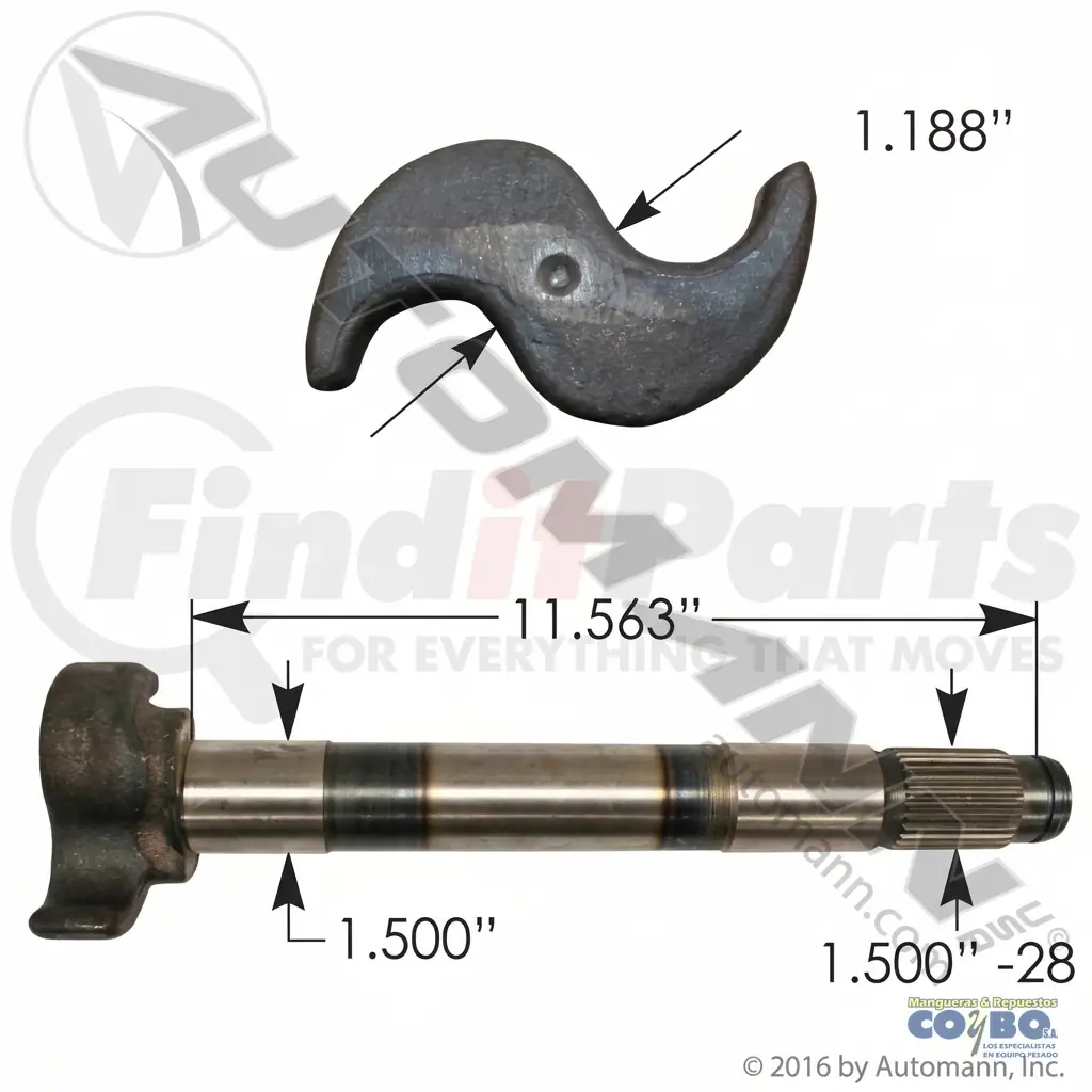 EJE FRENO 11/2 28D 11-5/8 RH C536R - Imagen 1