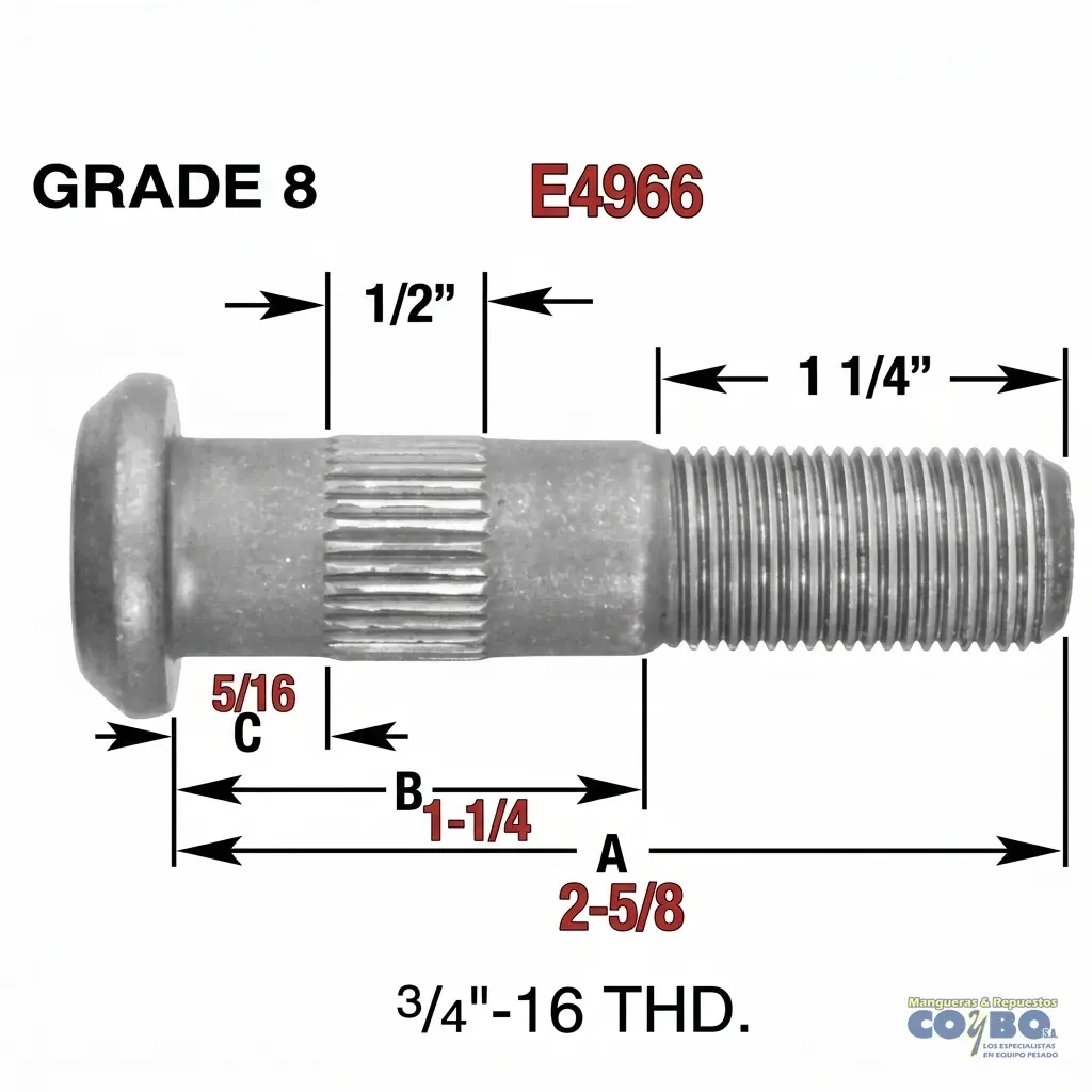 TACO RUEDA  3/4 X 2 5/8 LH - Imagen 1