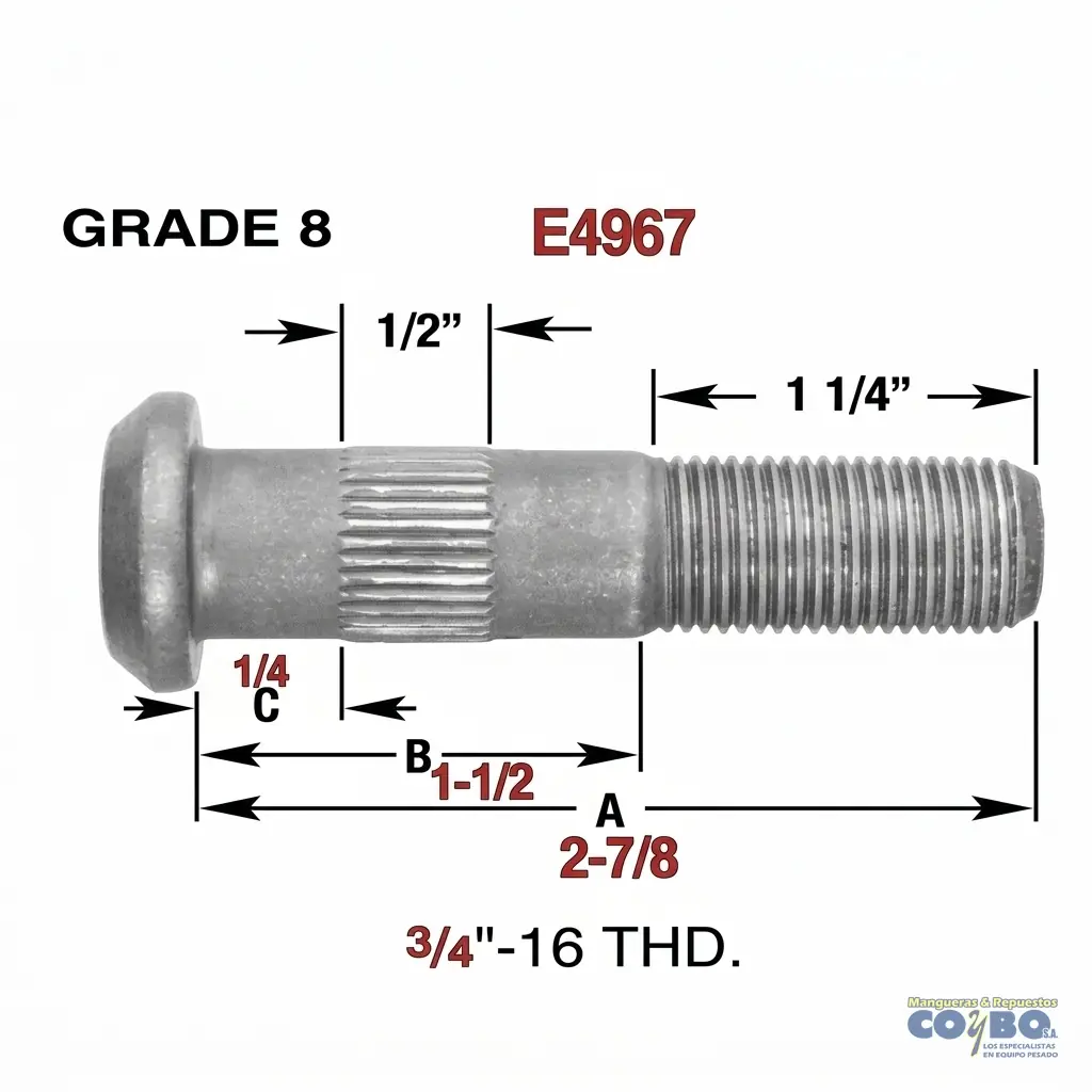 TACO RUEDA 3/4 X 2 7/8 LH - Imagen 1