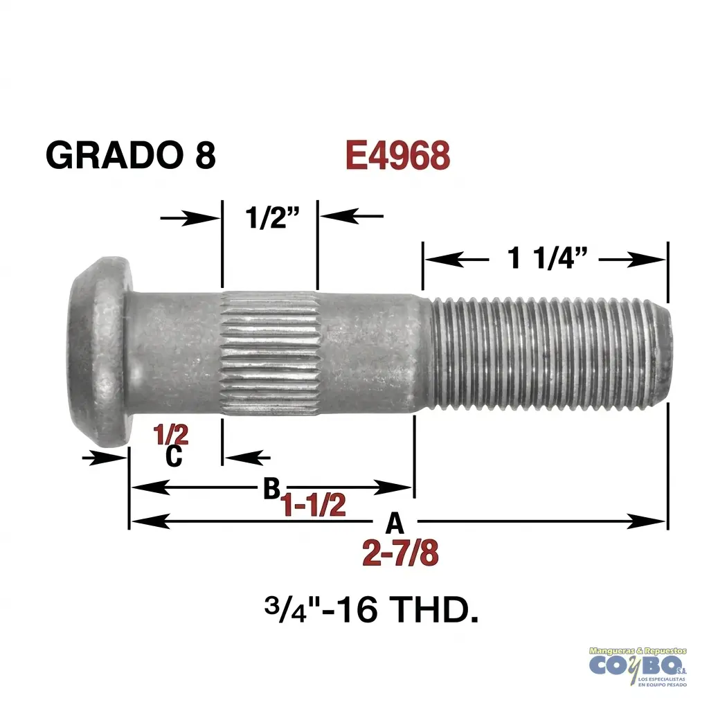 TACO RUEDA  3/4 X 2 3/4 RH - Imagen 1