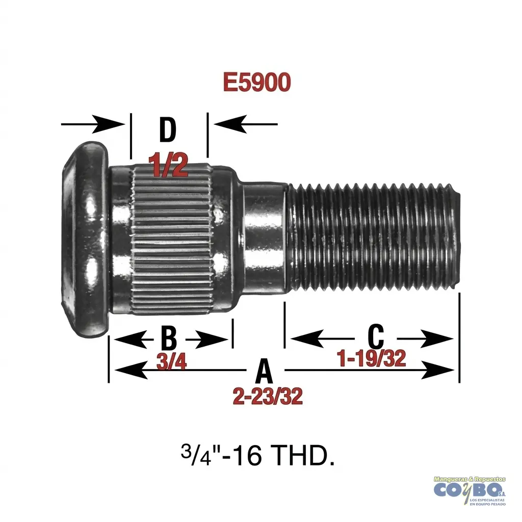 TACO RUEDA TRAS 3/4 X 2 3/4 LH - Imagen 1
