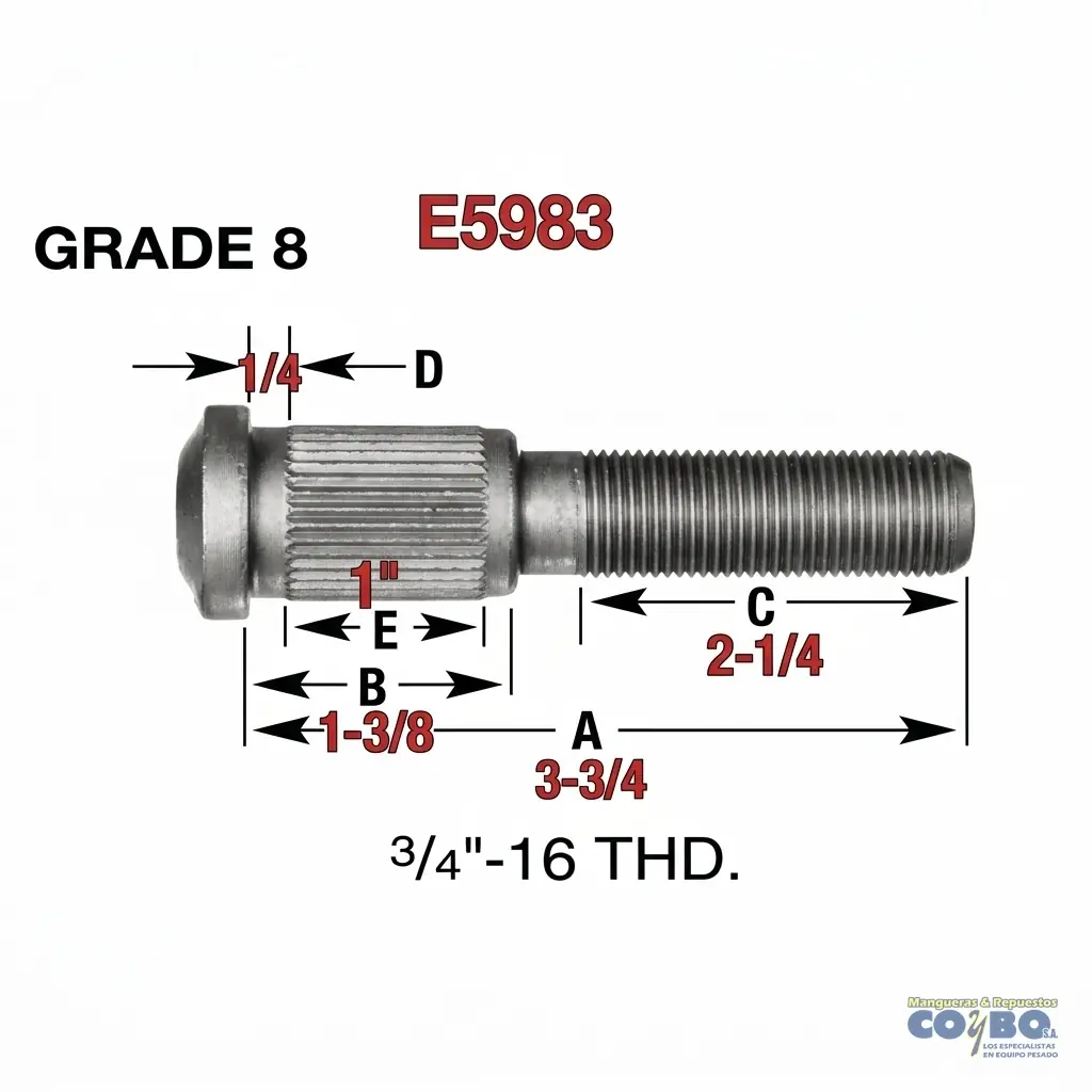 TACO RUEDA ARO DISCO 3/4X3-3/4 RH - Imagen 1