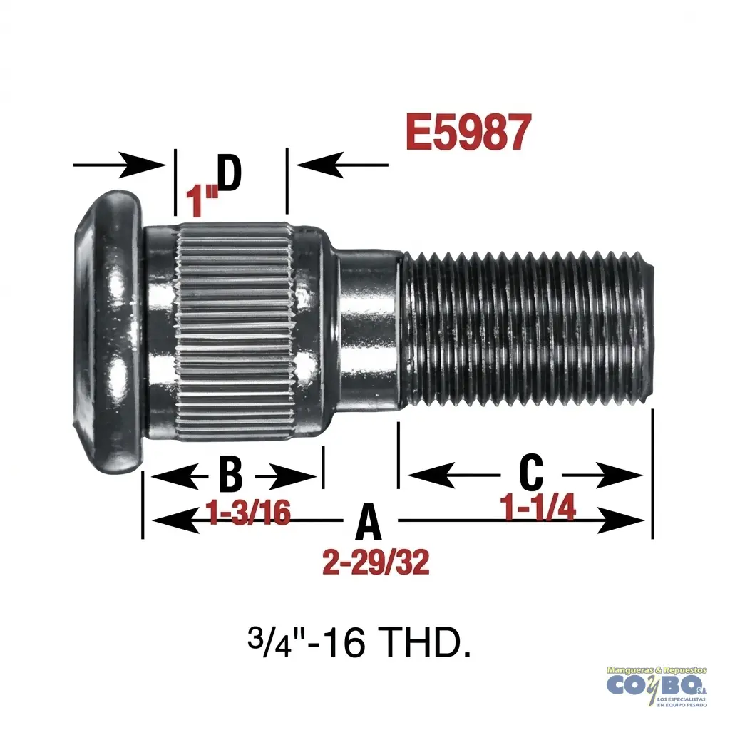 TACO RUEDA TRAS 3/4 X 3 " RH - Imagen 1