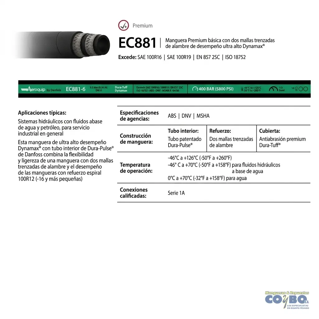 MANG 1/4 HID EXCEDE R16/R19 6525 PSI - Imagen 1