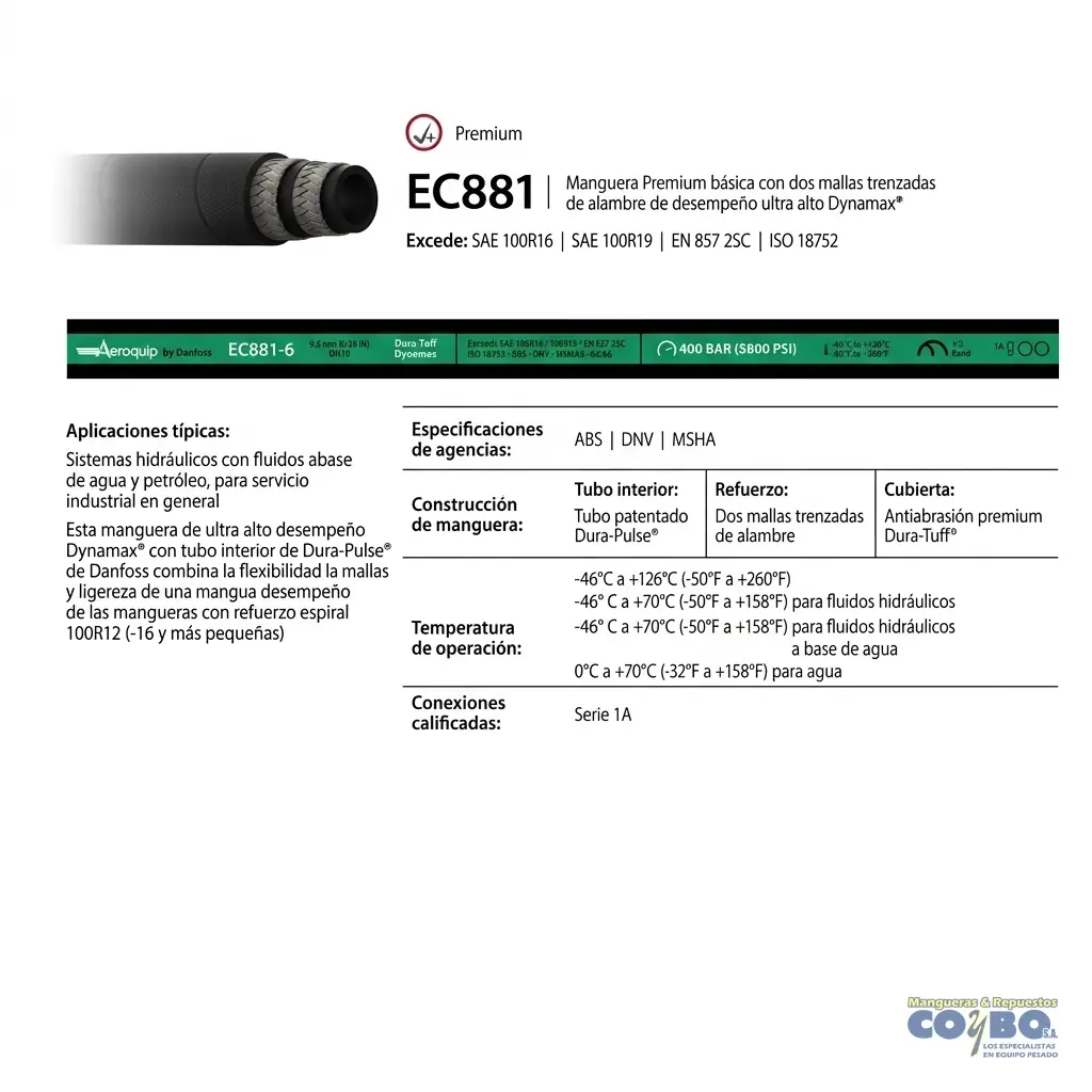MANG 3/8 HID EXCEDE R16/R19 5800 PSI - Imagen 1