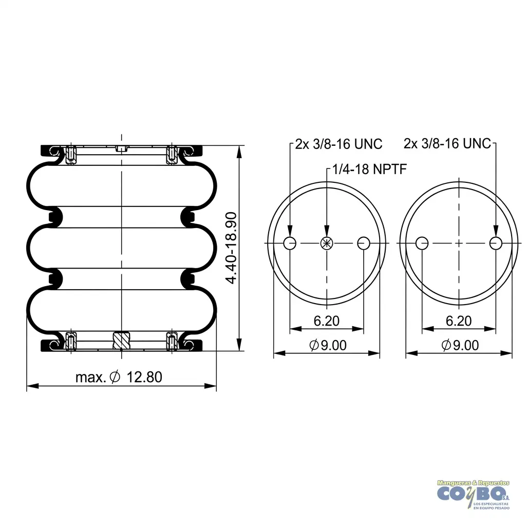 BOLSA SUSPENSION CARRETA 3 CUERPOS - Miniatura 2