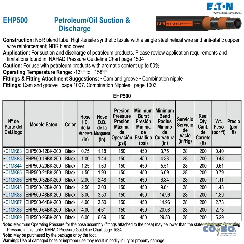 MANG EATON SUCC DESCARG COMBUSTIBLE 3" - Imagen 1