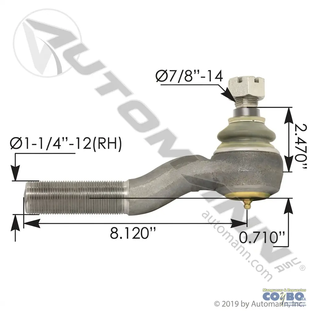 ROTULA DIR. 1.250-12R * 8.12 * 7/8 P9902 - Imagen 1
