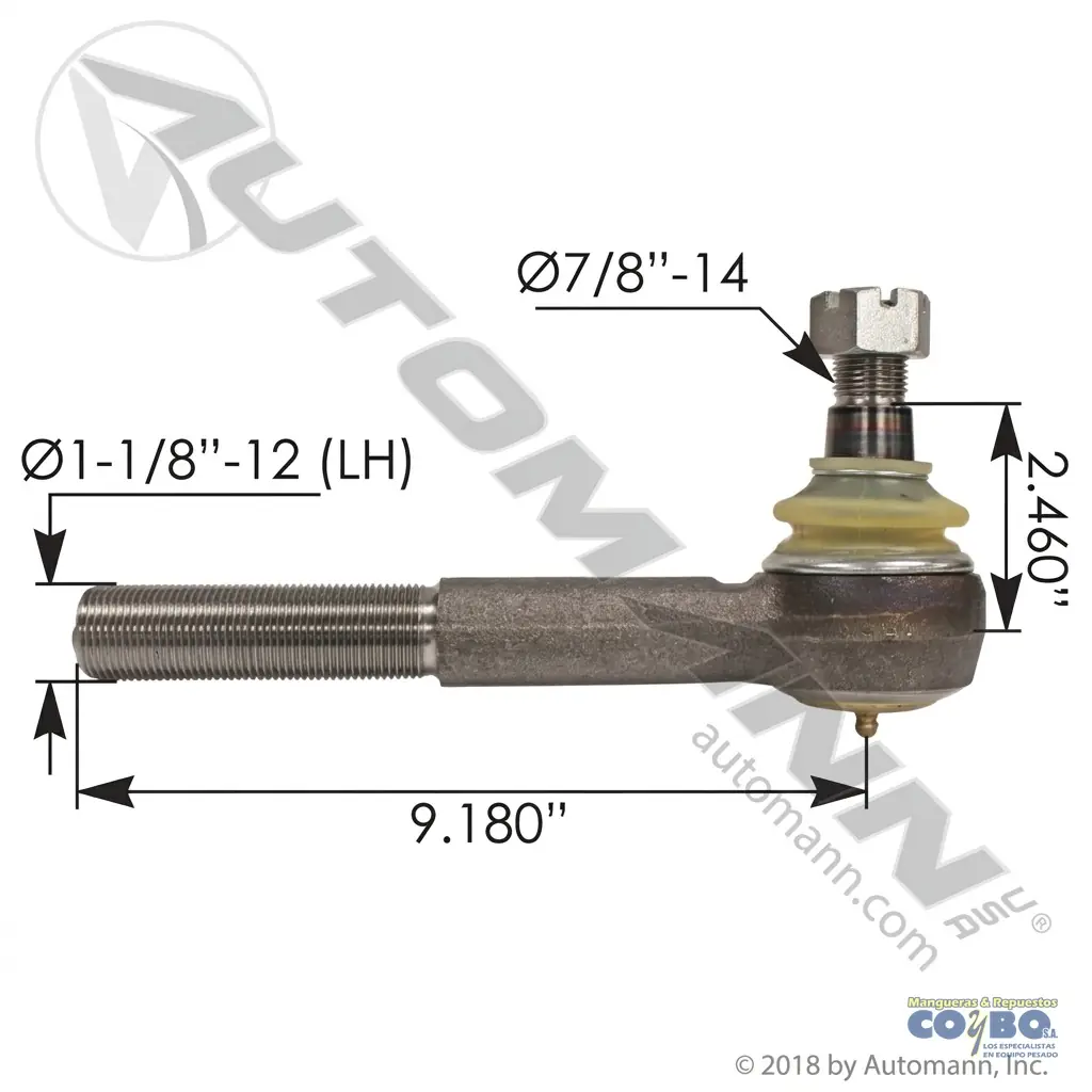 ROTULA DIR. 1.125-12R * 9.18 * 7/8 ES411 - Imagen 1