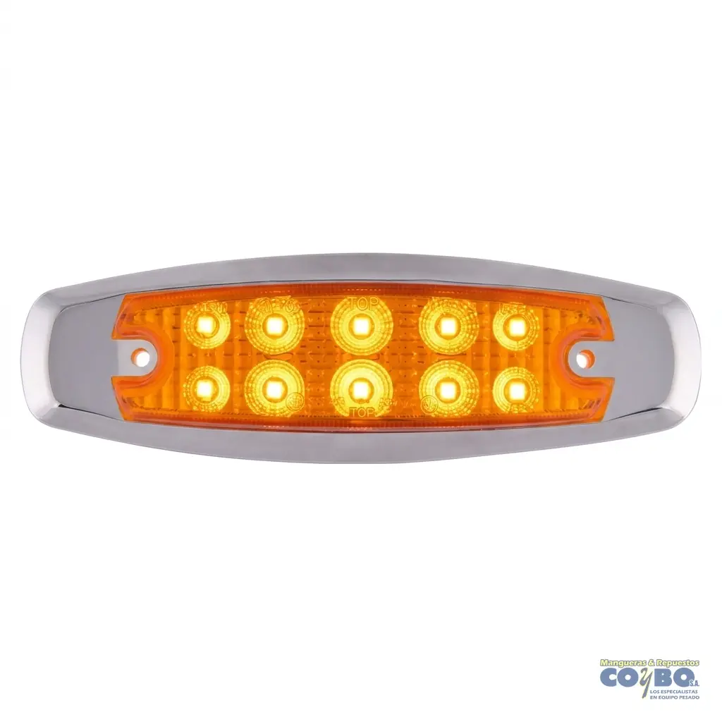FAROL OVALADO AMARILLO C/BASE 10 LED MV - Imagen 1