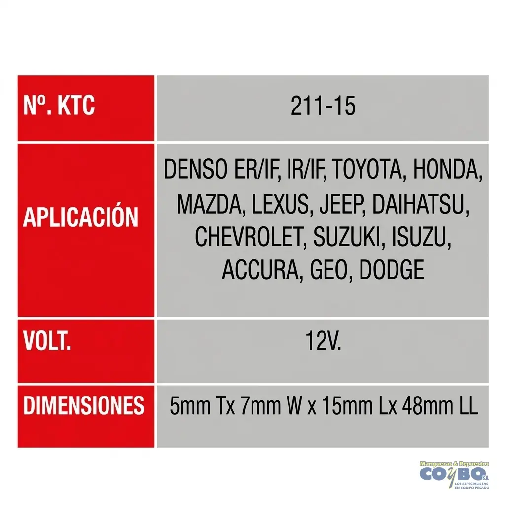 CARBON ALT TOYOTA ISUZU 5X8X28 (2) - Miniatura 2
