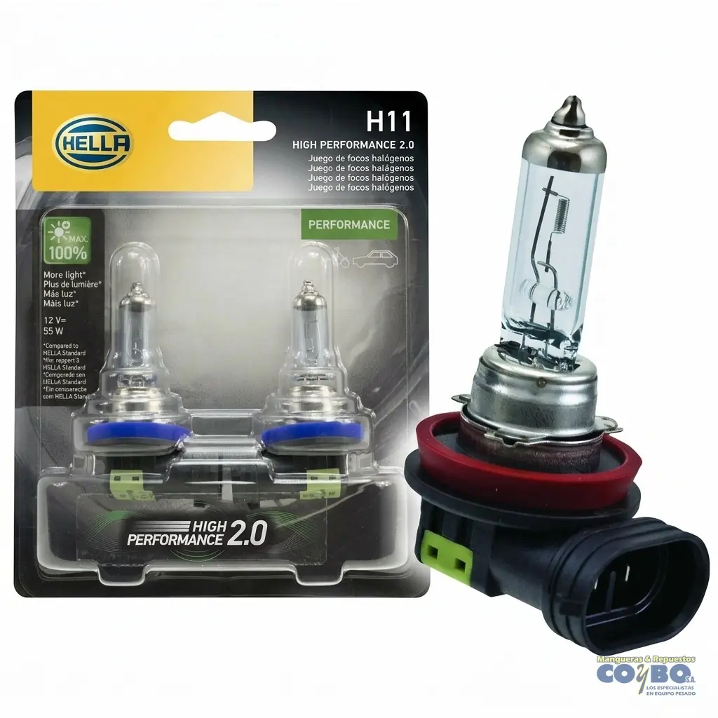 SET BOMBILLO H11 BLANCO 12V. 55W HELLA - Imagen 1