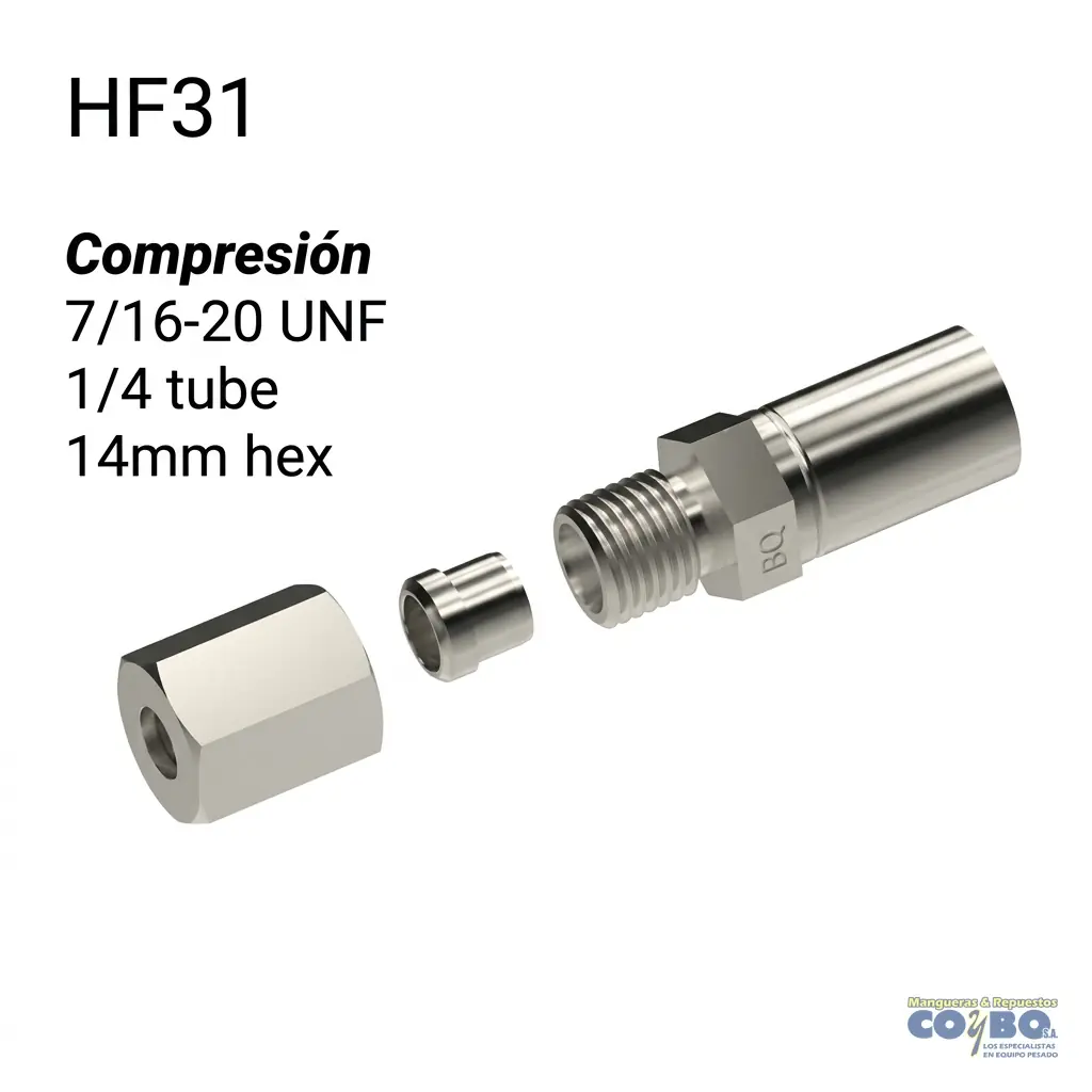ACOPLE CON TUERCA TUBO1/4" - Imagen 1