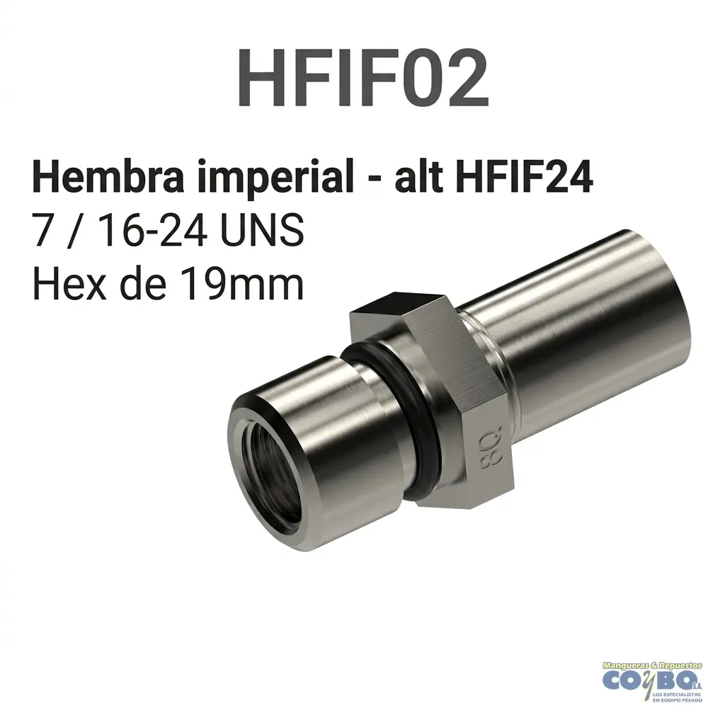 ACOPLE HEMBRA INVERTIDO 7/16"X24NS - Imagen 1