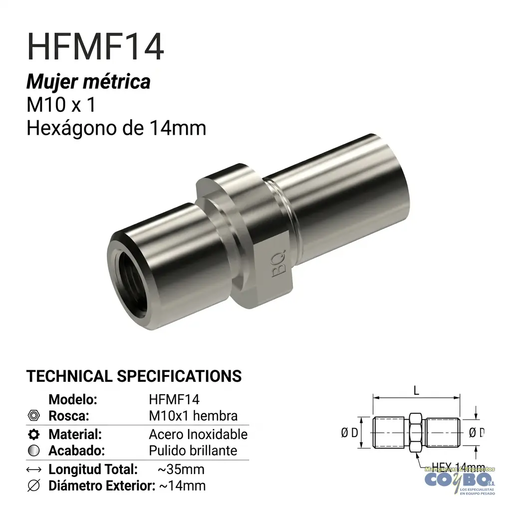 ACOPLE INVERTIDO M10X1 TOYOTA - Imagen 1