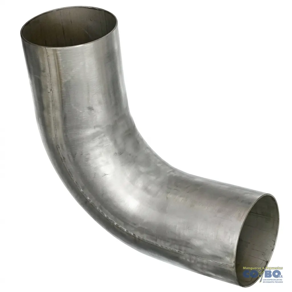 CODO MUFLA 4X18X18X 90° LISO ALUMINIZADO - Imagen 1