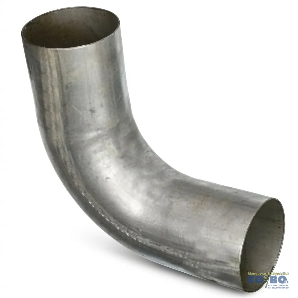 CODO MUFLA 5X20X20 90° LISO ALUMINIZADO - Miniatura 2