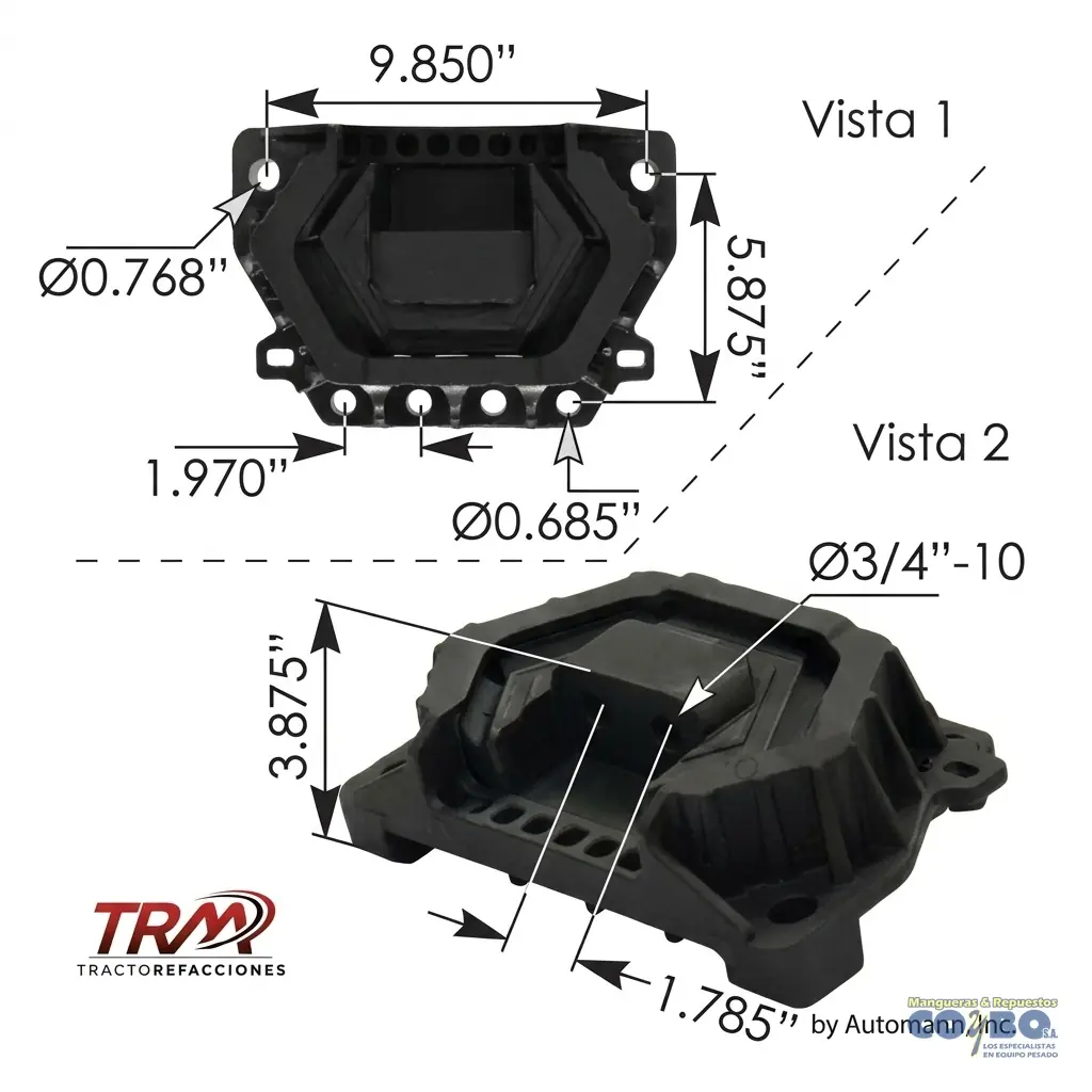 SOPORTE MOTOR TRASERO ABAJO CASCADIA - Imagen 1