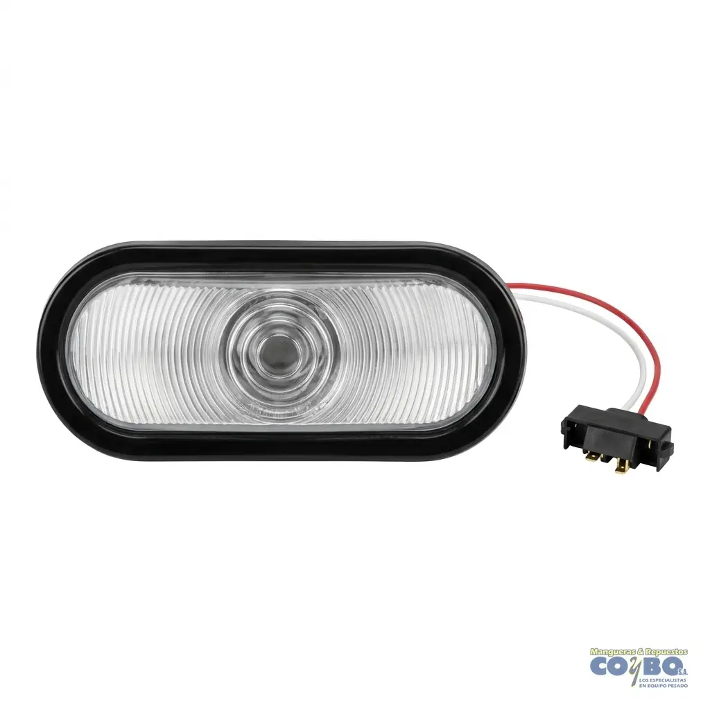FAROL OVALADO BLANCO COMPLETO 12V - Imagen 1