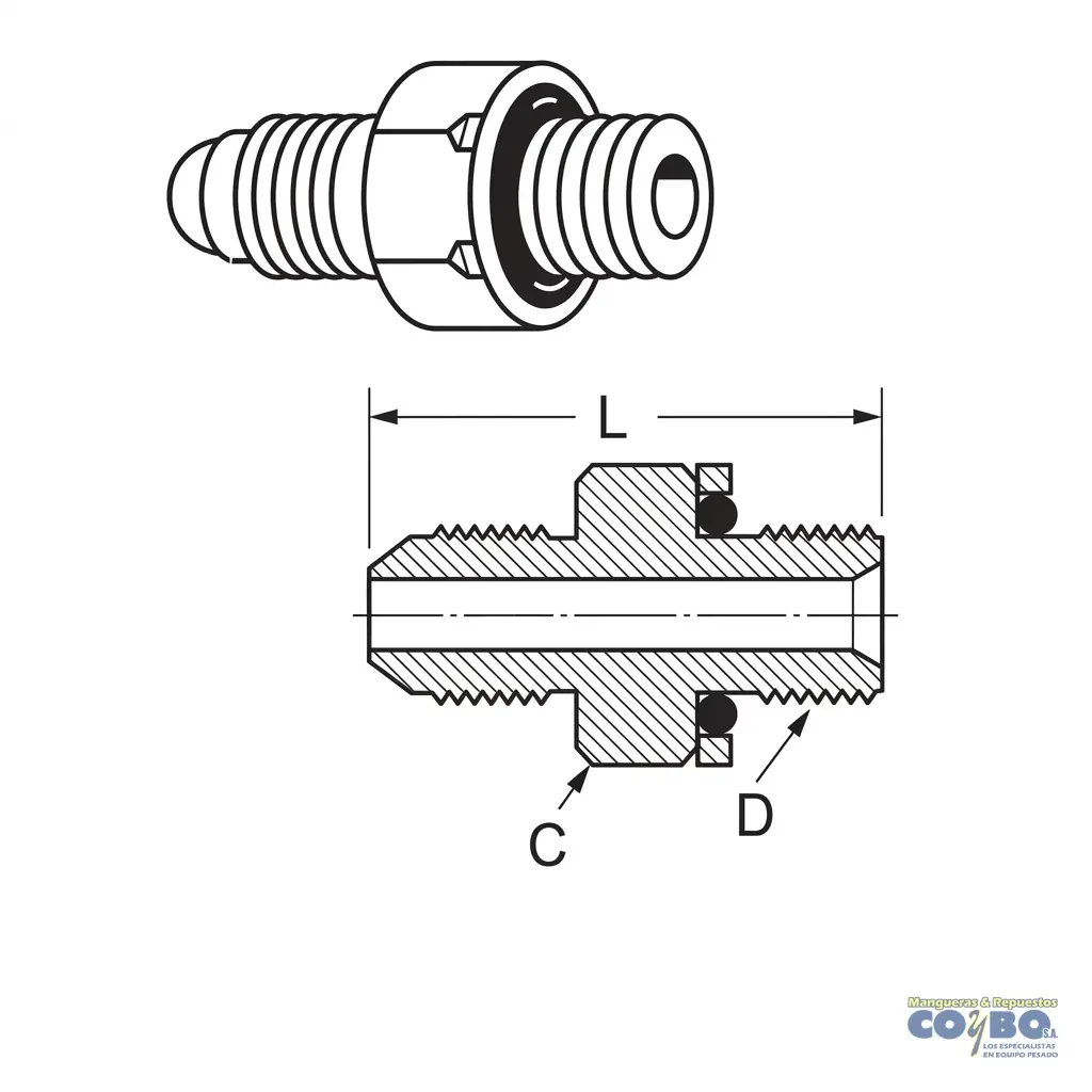 CONEC MB5315 MACH JIC 5/8-MACH BSP 3/4 - Miniatura 2