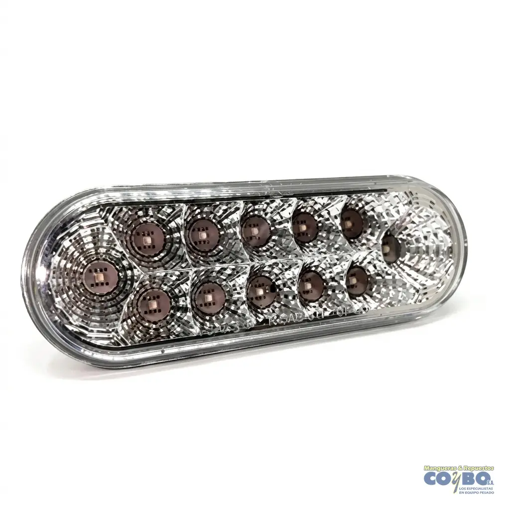 FAROL OVALADO BLANCO/ROJO M/CROMADO 12 L - Imagen 1