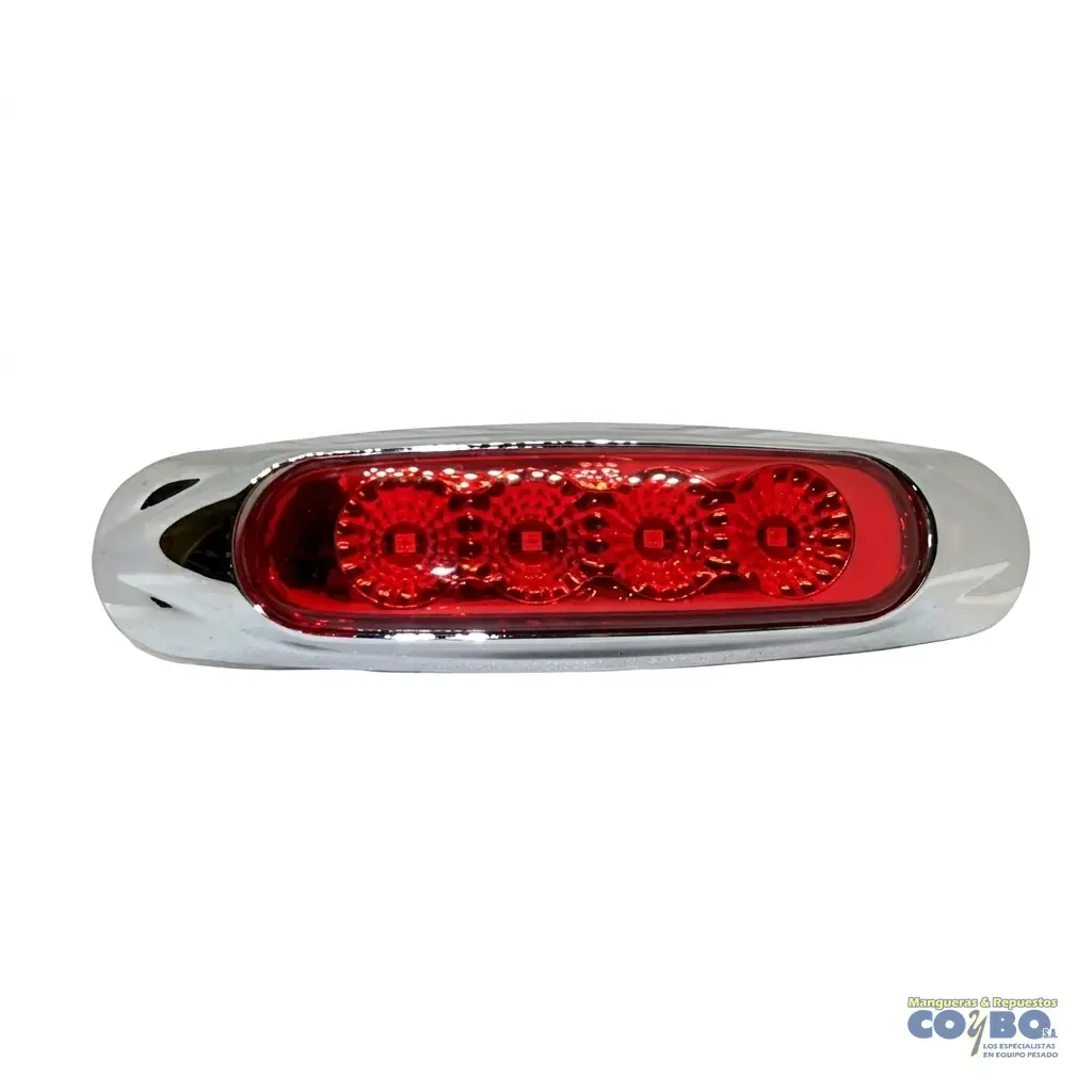 FAROL OVALADO ROJO C/BASE 4 LED - Imagen 1