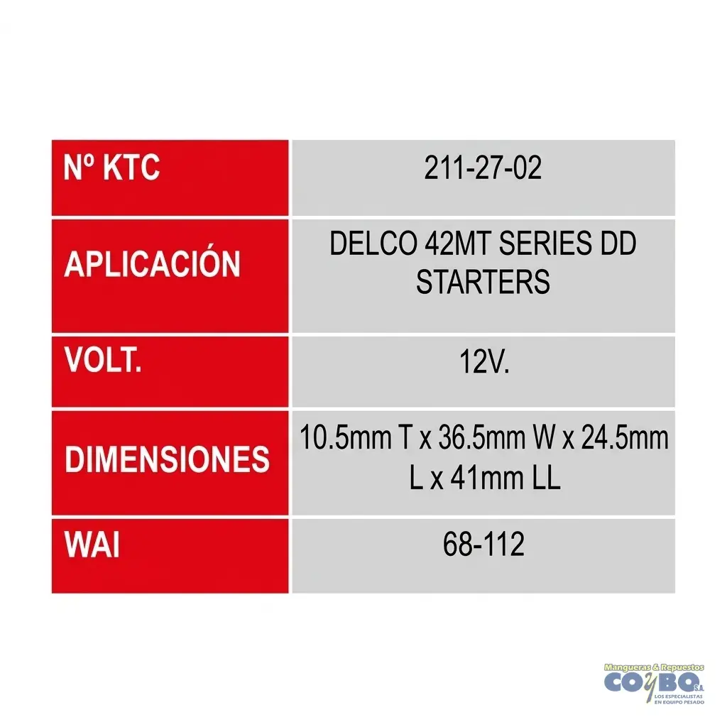 CARBON ARRANC.42MT 12V 10.5X36.5X25 (4) - Miniatura 2