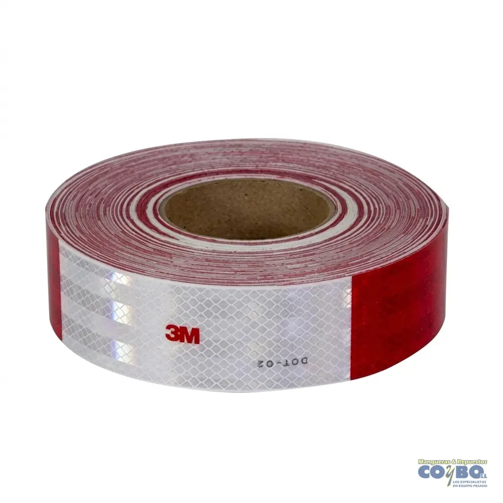 CINTA REFLECTIVA ROJO/BLANCO EN 2" 3M - Imagen 1