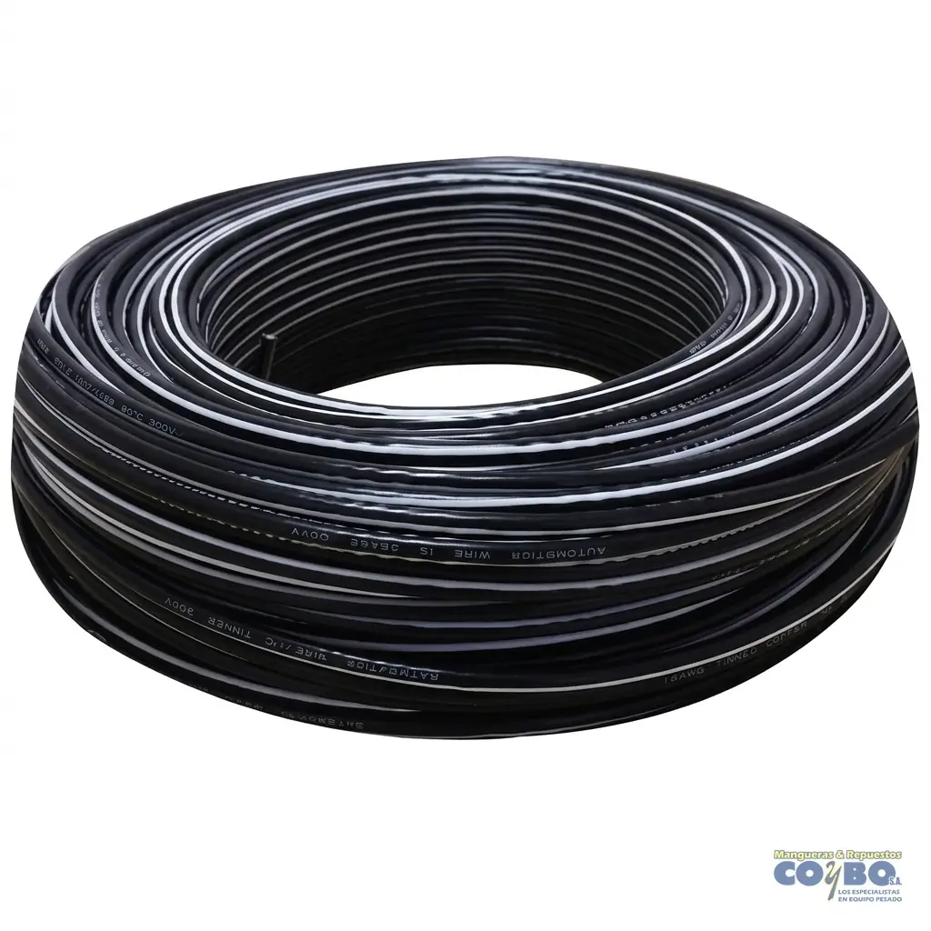 CABLE AUTOMOTRIZ ALT #14 NEGRO ROJO X M - Imagen 1