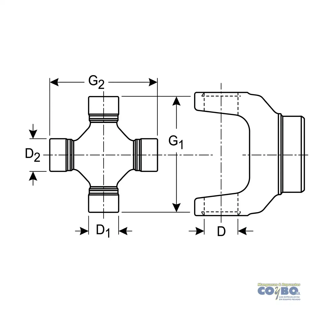 UNION NAVISTAR FORD  15/8 X 4.955 41X126 - Miniatura 3