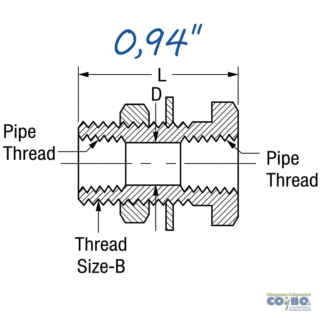 CONEC P/CHASIS M 3/4 A 1/4 NPT H CORTO - Imagen 1