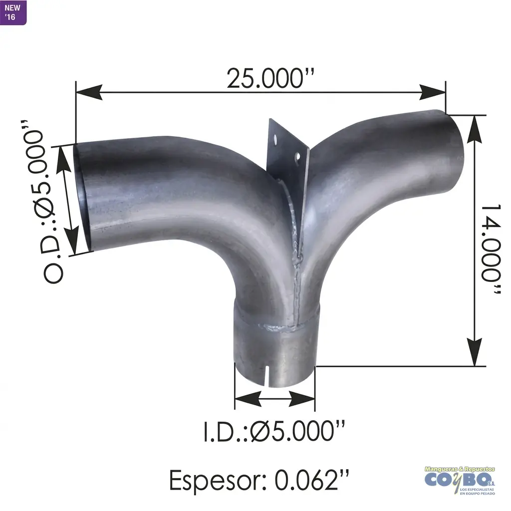 TE MUFLA 5" ALUMINIZADA - Miniatura 2